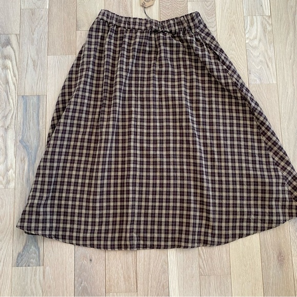 Disturbia Terra Cotton Check Midi Skirt New - Picture 7 of 9